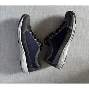 Dansko Women's Leather Suede Canvas Sneakers Tennis Shoes 40 Navy & Gray 9/ 9.5
